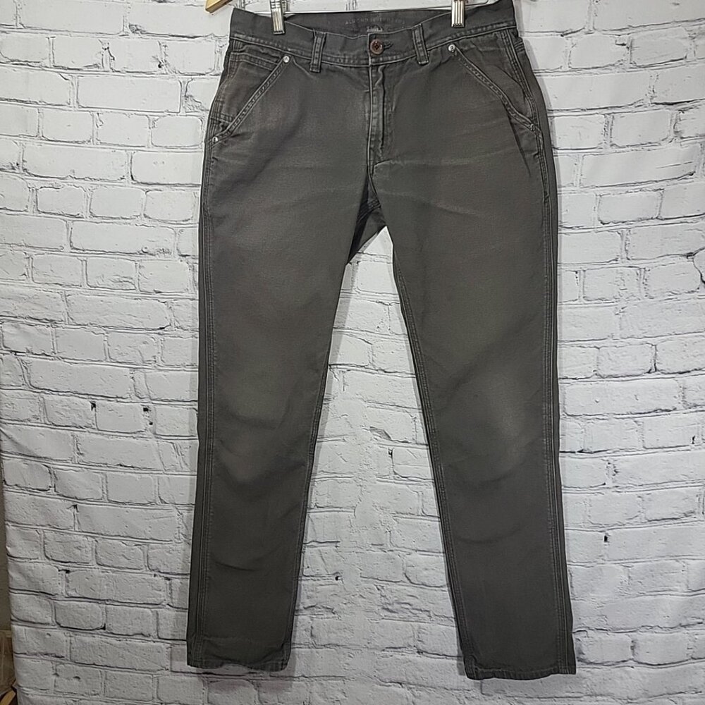 Almond Surfboards Canvas Pants Skinny Straight Leg Gray USA Made Mens‎ 30 X 30